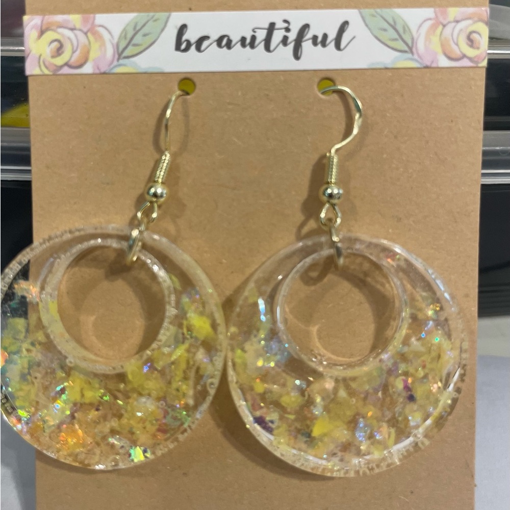 Handmade resin jewelry. Customizable to any color